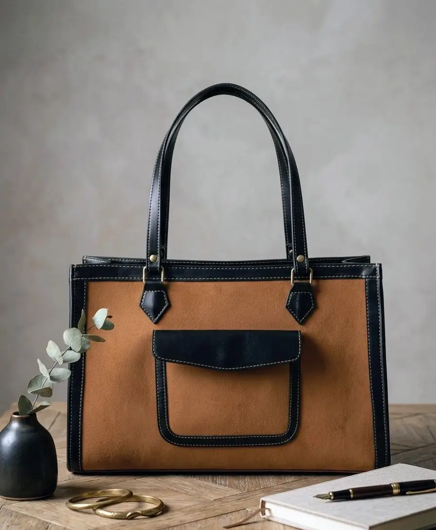 Girl's Faux Leather Plain Tote Bags