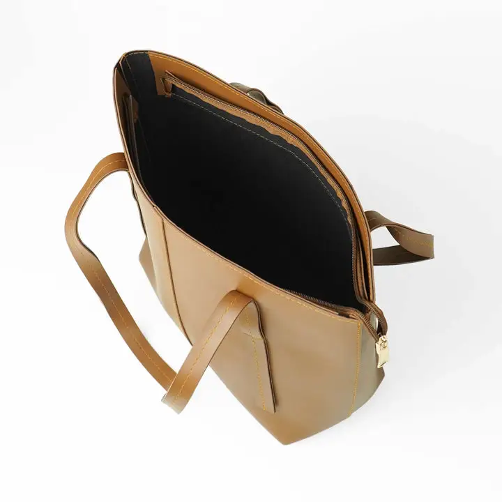 Women's Faux Leather Plain Tote Bags
