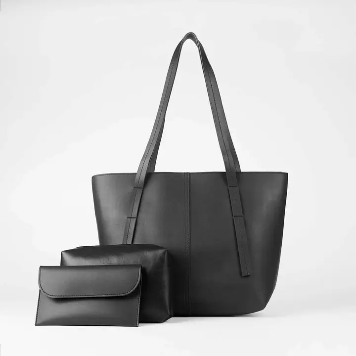 Women's Faux Leather Plain Tote Bags