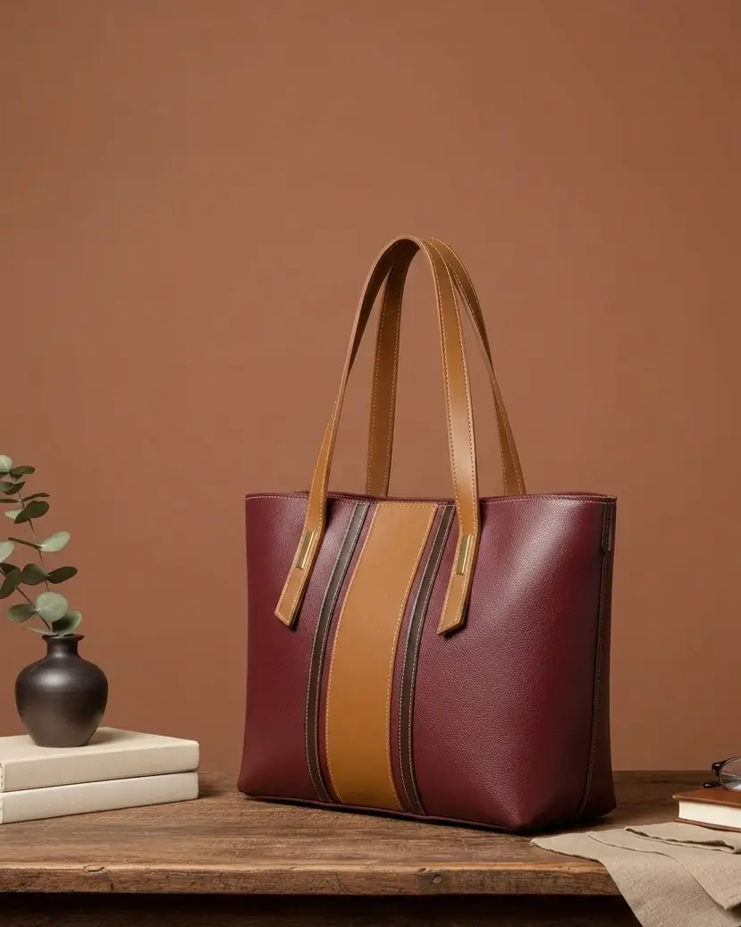 Women's Faux Leather Textured Tote Bags