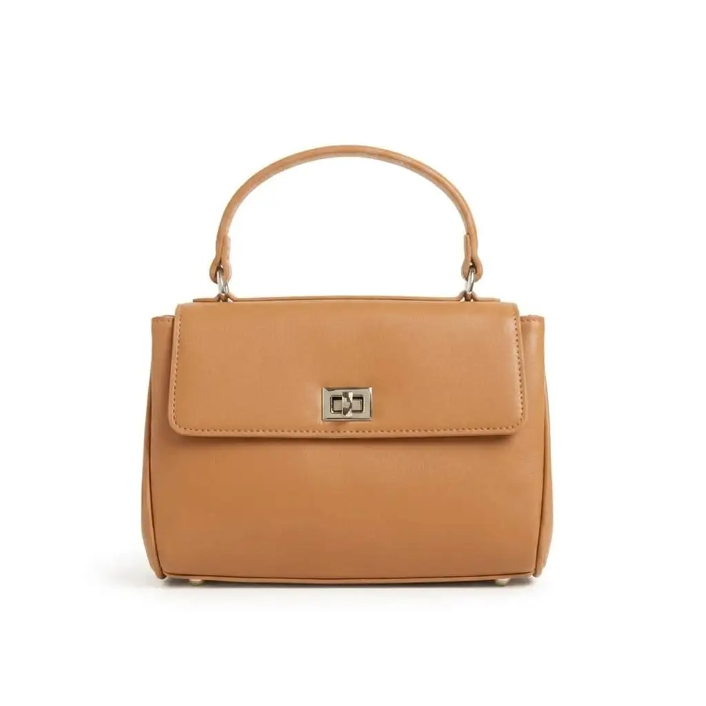 Girl's Faux Leather Textured Tote Bag