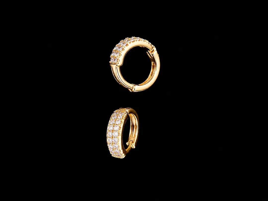 Fancy Gold Plated Zircon Hoops