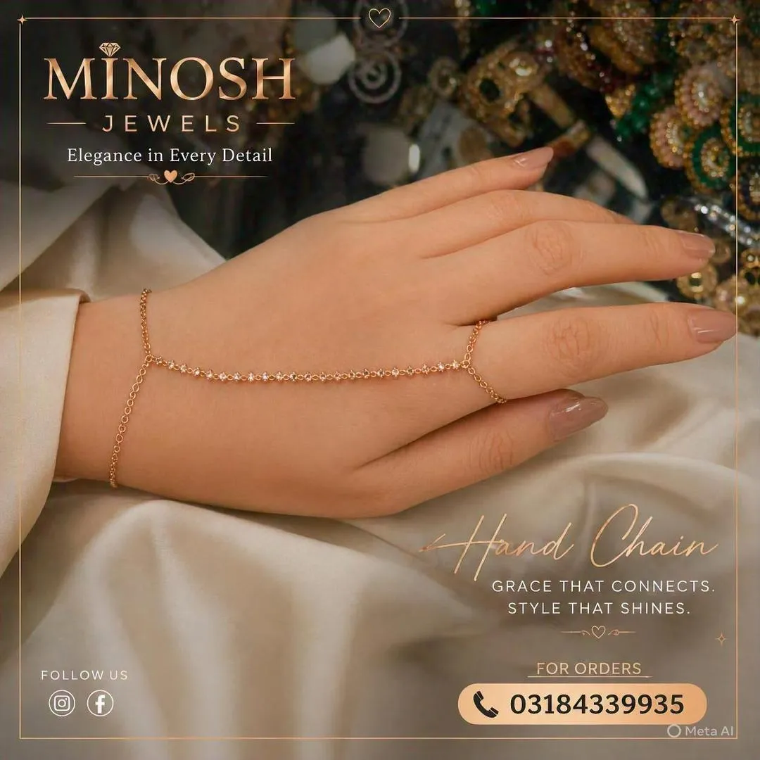 Gold Plated Hand Chain Bracelet for Women