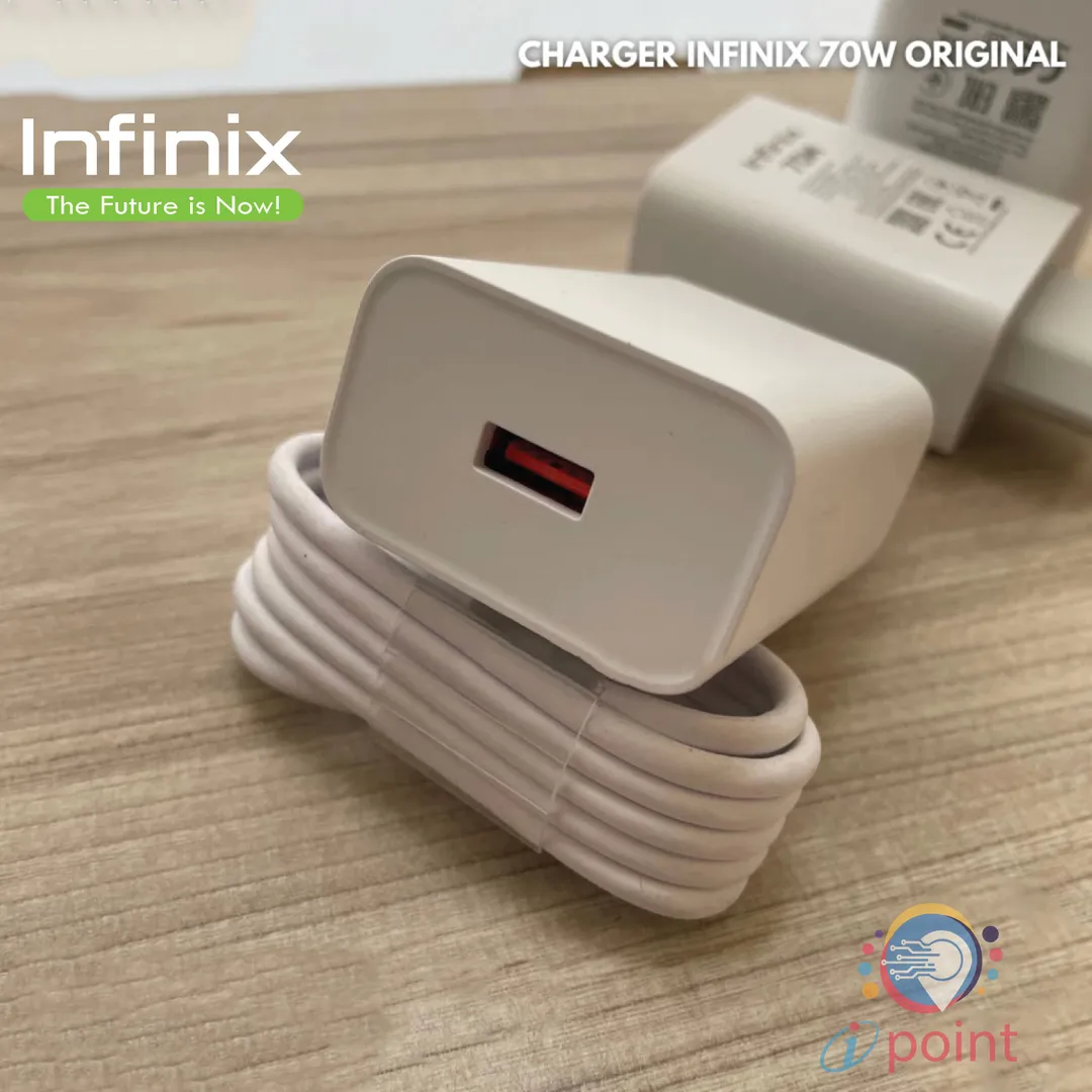 70W Fast Charger For Infinix Phones – Type-C Power Adapter with USB Cable