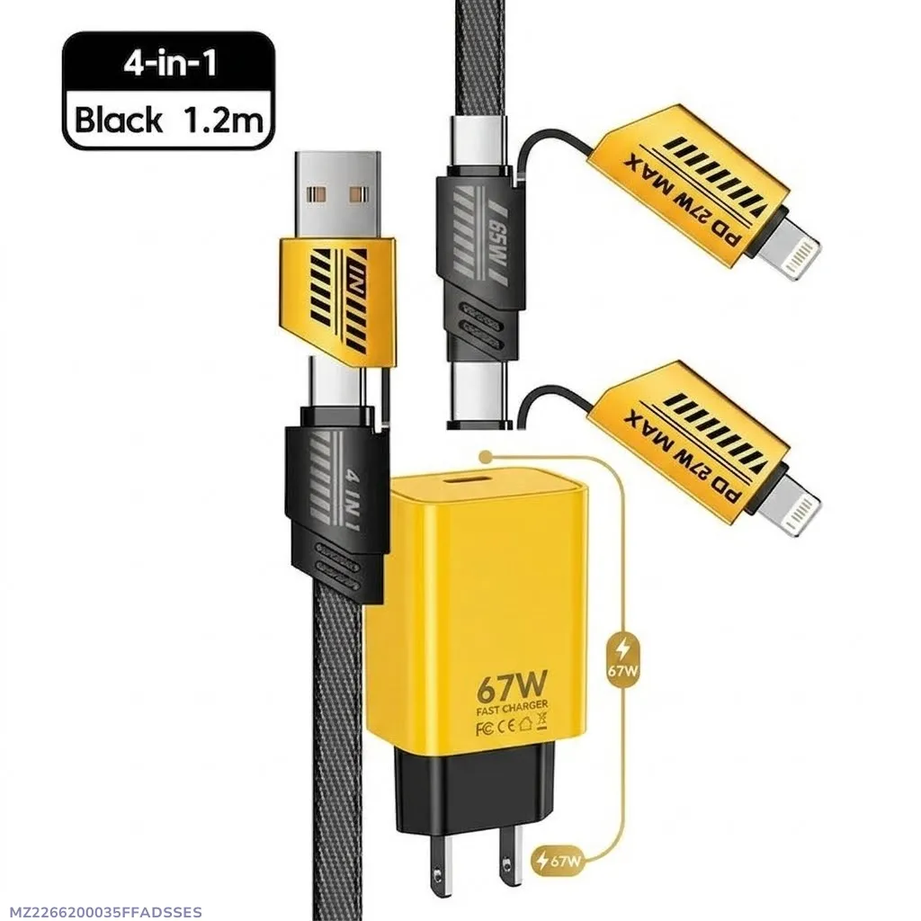 3 in 1 Mobile Phone Charger 67 Pack Of Pack Of 1