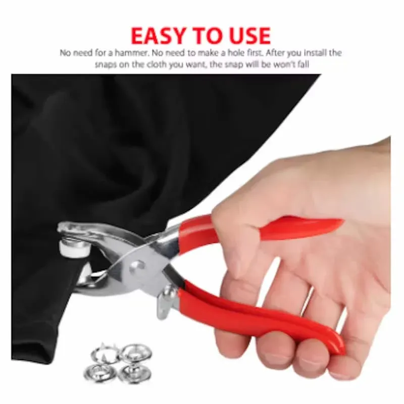 Red Tich Button Machine with 50 Free Buttons for Tailors