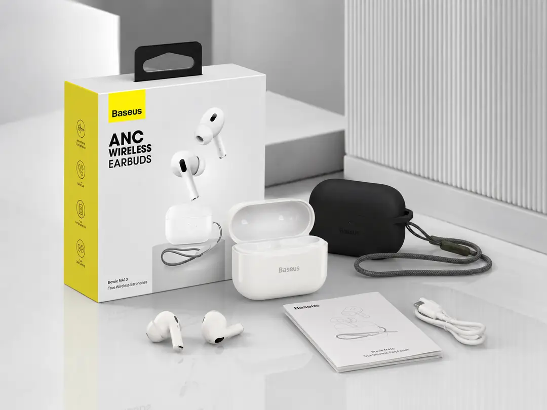 Baseus ANC Wireless Earbuds Bluetooth 5.4 | Active Noise Cancellation TWS Earphones with Charging Case