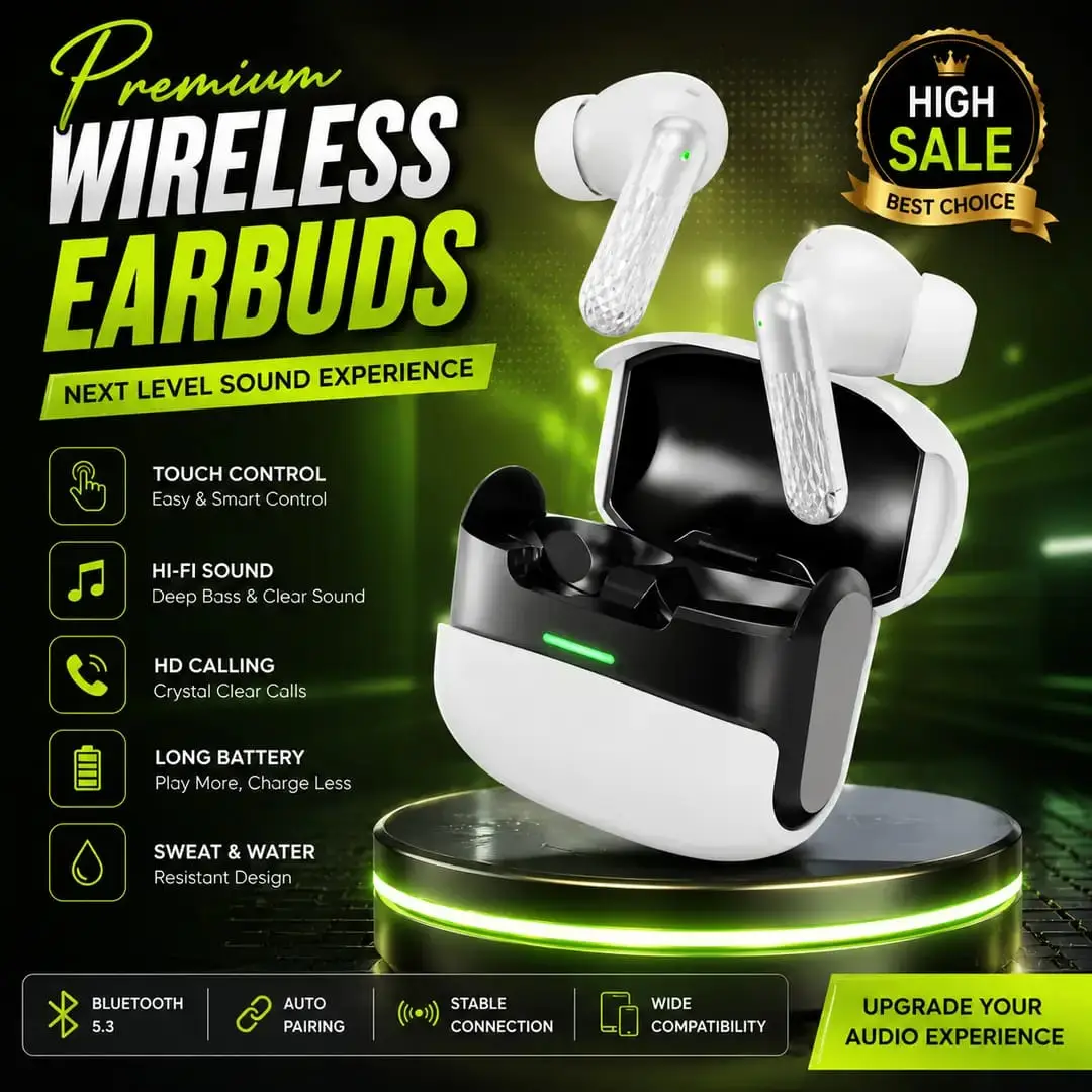 U39 True Wireless Bluetooth Earbuds with Charging Case | Hi-Fi Stereo Sound | Touch Control | Long Battery Life