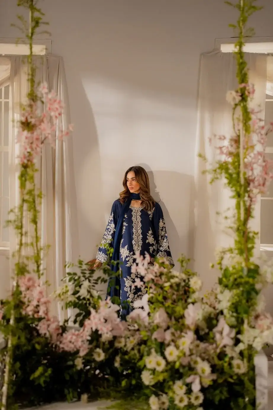 Elegant Women's Stitched Linen Suit with Embroidered Design - 3 Pcs