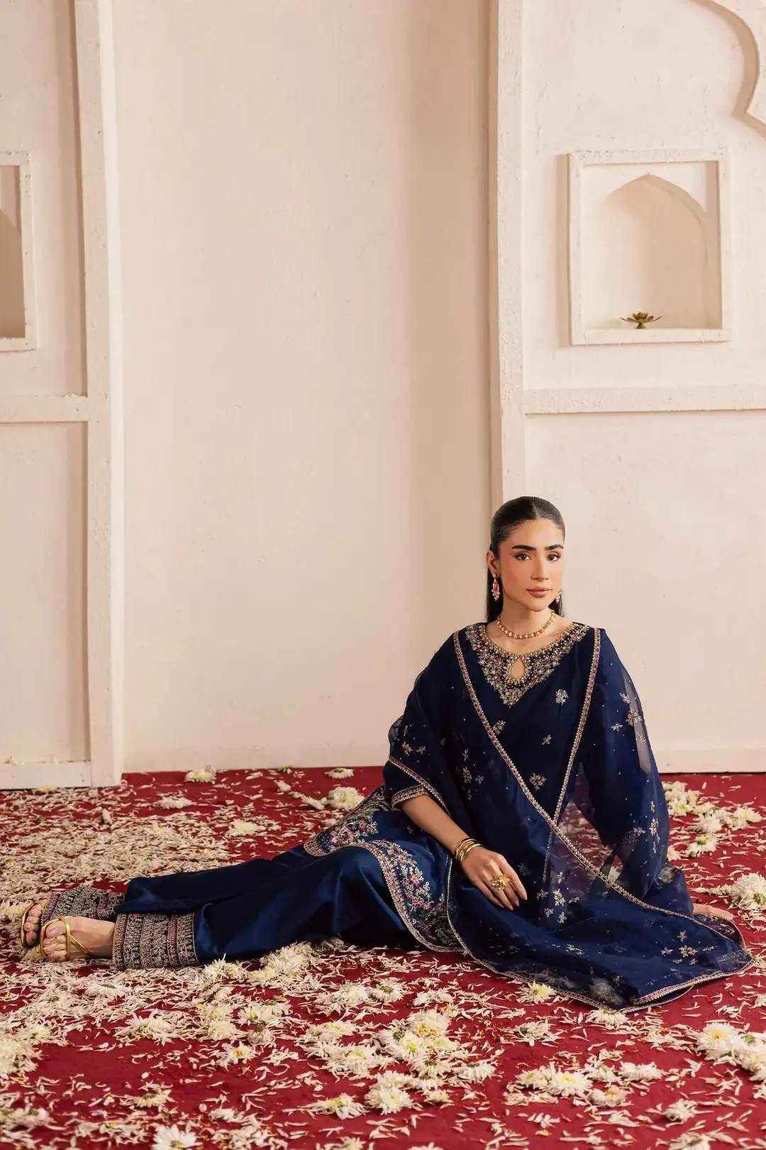 Stylish Women's Stitched Suit in Cotton with Embroidered Pattern - 3 Pcs Set