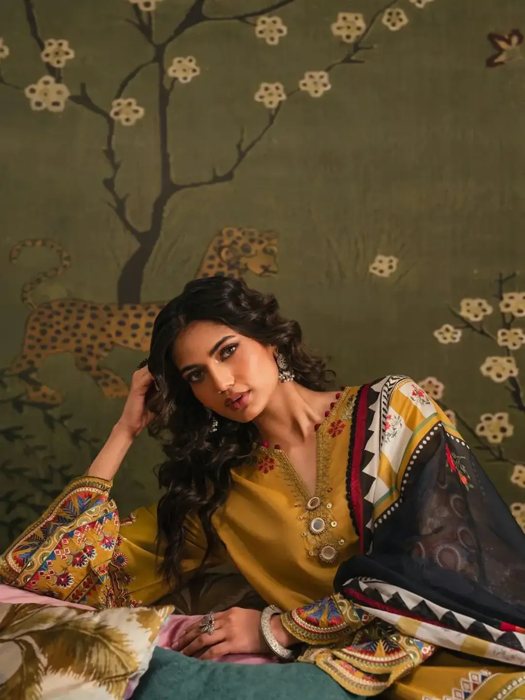 Stunning Mustard Suit with Embroidered Design - 3 Pcs Ensemble