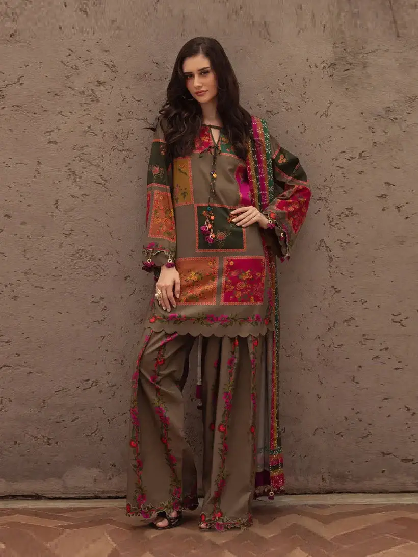 Stunning Digital Printed Suit - 3 Pcs Set