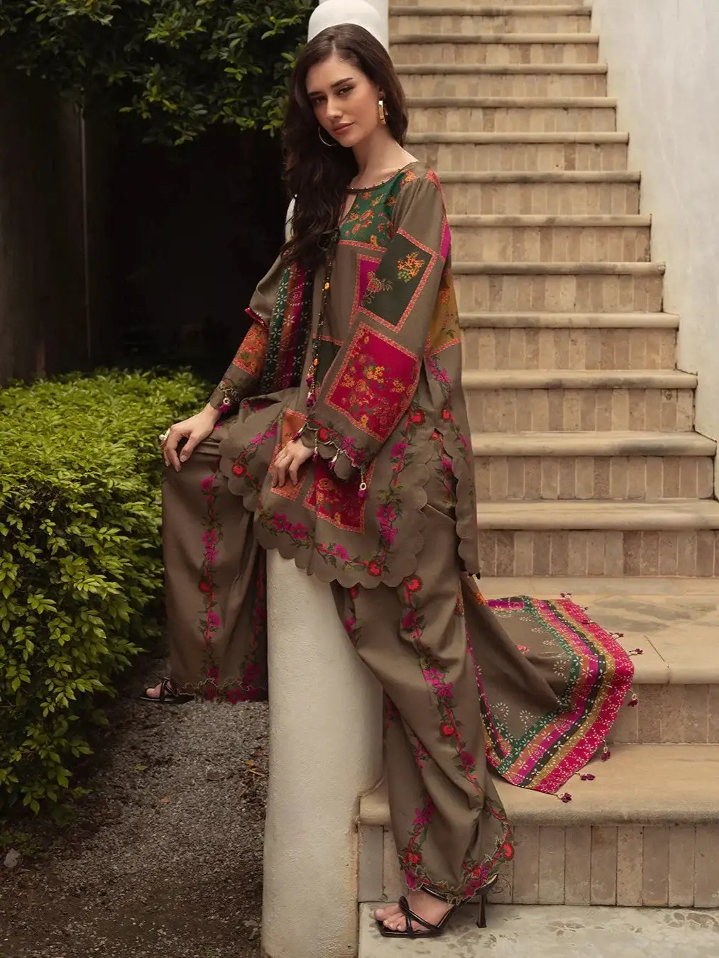 Stunning Digital Printed Suit - 3 Pcs Set