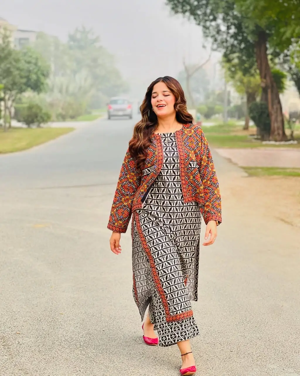 Multicolor Women's Stitched Suit - 3 Pcs with Printed Design