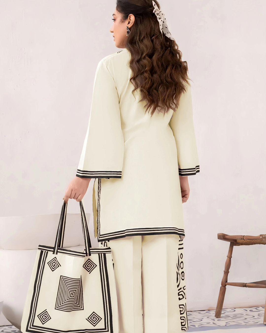 Elegant White Embroidered Linen Shirt and Trouser Set