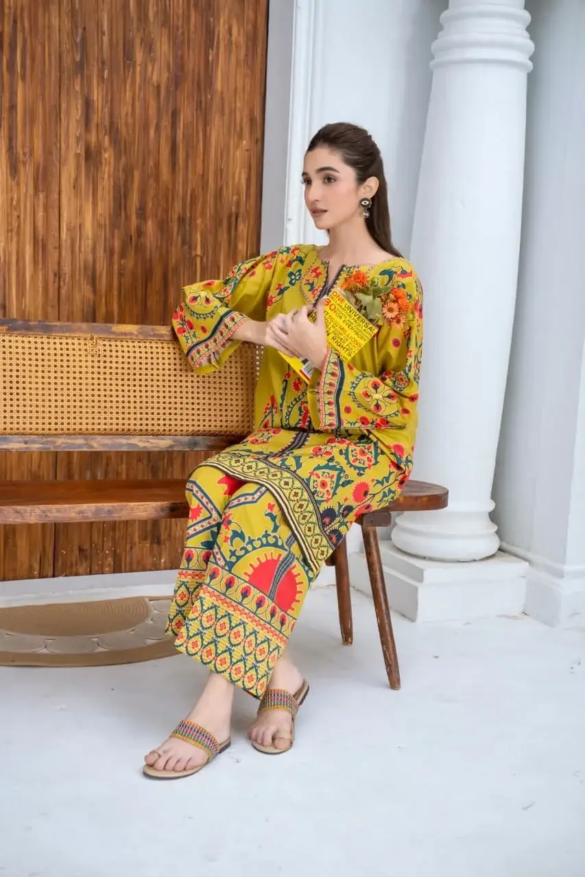 Stunning Women's Stitched Printed Shirt and Trouser Set - 2 Pcs
