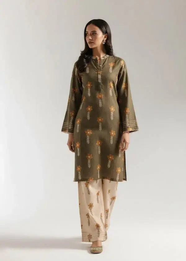 Stylish Women's Stitched Suit - 2 Pcs Printed Shirt and Trouser