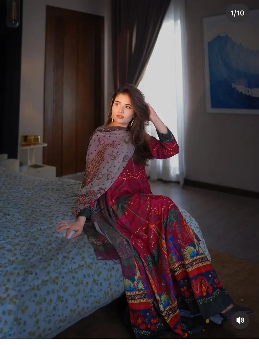 Stunning Digital Printed Maxi  - 2 Pcs Set