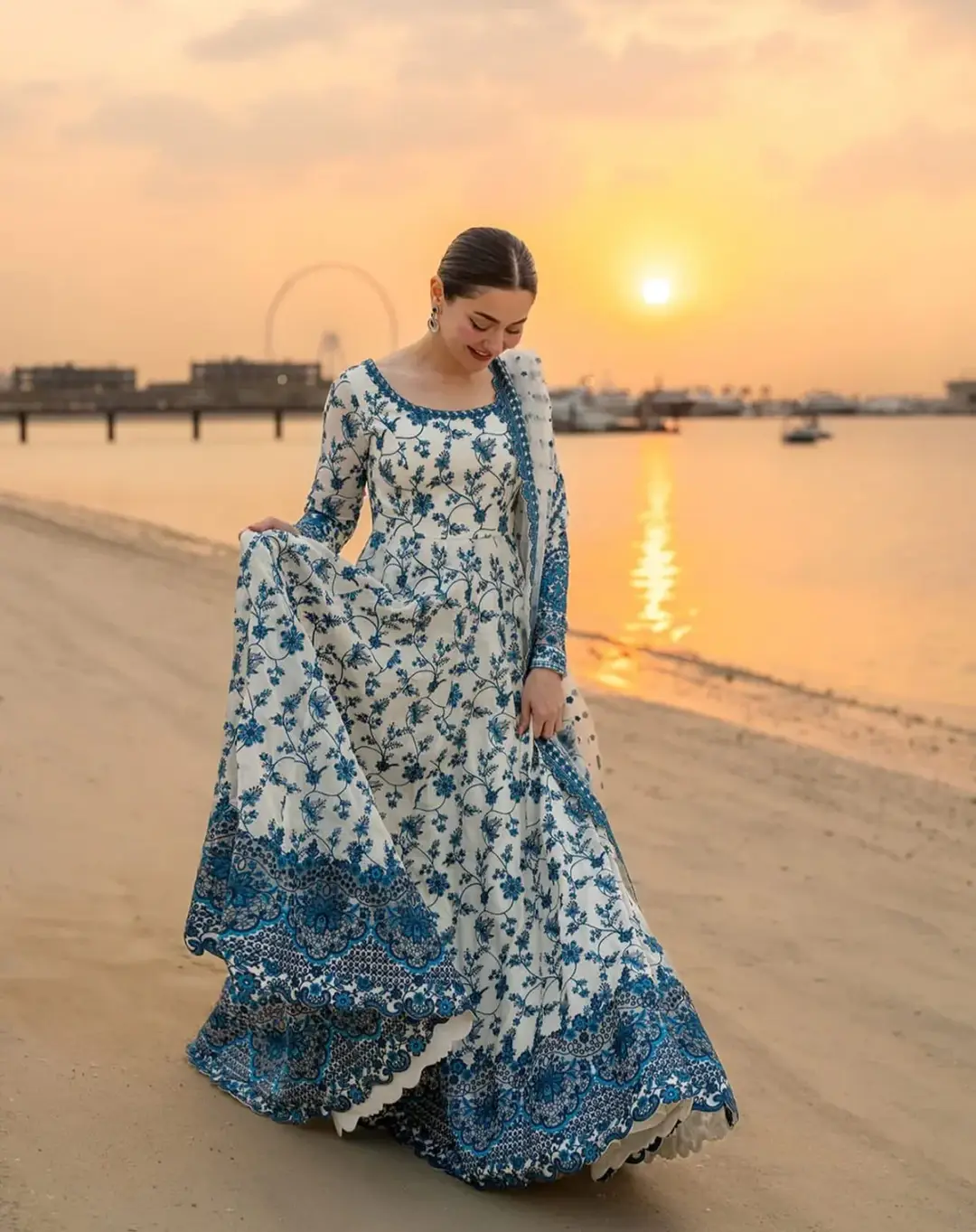 Stunning Women's Stitched Printed Frock and Dupatta Set - 2 Pcs
