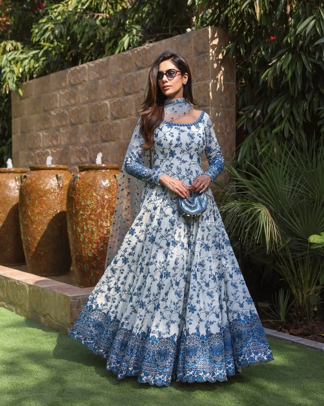 Stunning Women's Stitched Printed Frock and Dupatta Set - 2 Pcs