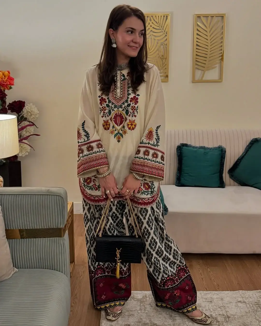 Stylish Women's Printed Shirt and Trouser Set - 2 Pcs