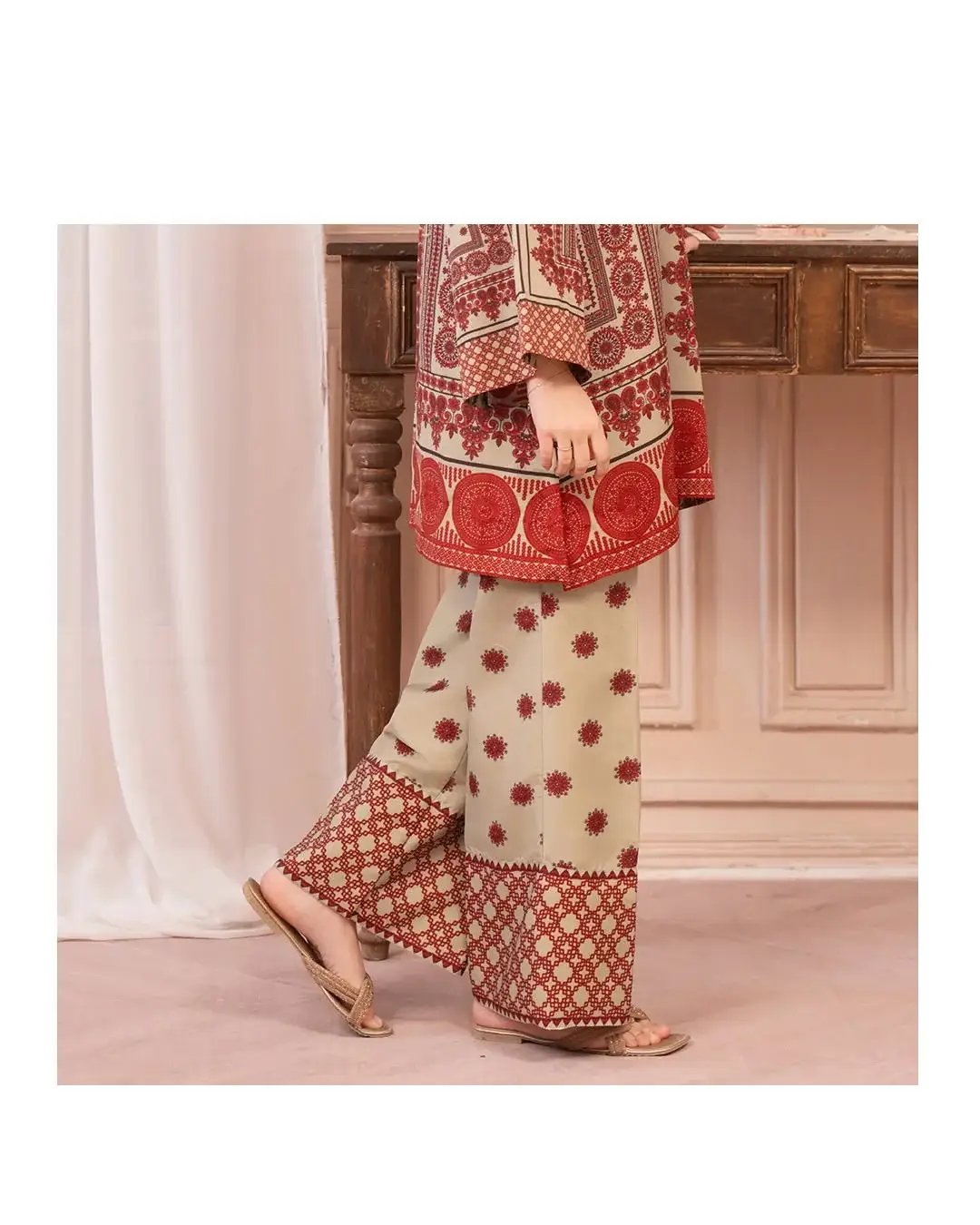 Stylish Printed Shirt and Trouser Set - 2 Pcs