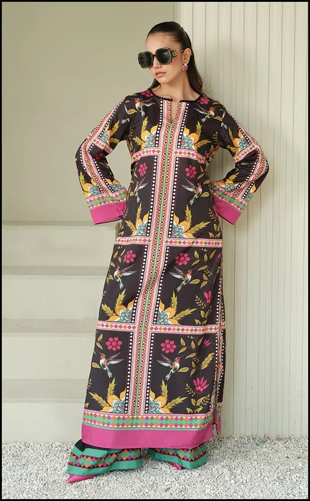 Stylish Women's Stitched 2 Pcs Printed Lawn Shirt & Trouser Set
