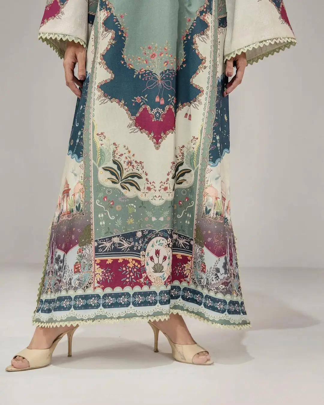 2 Pcs Women's Stitched Shamoz Silk Printed Shirt And Trouser
