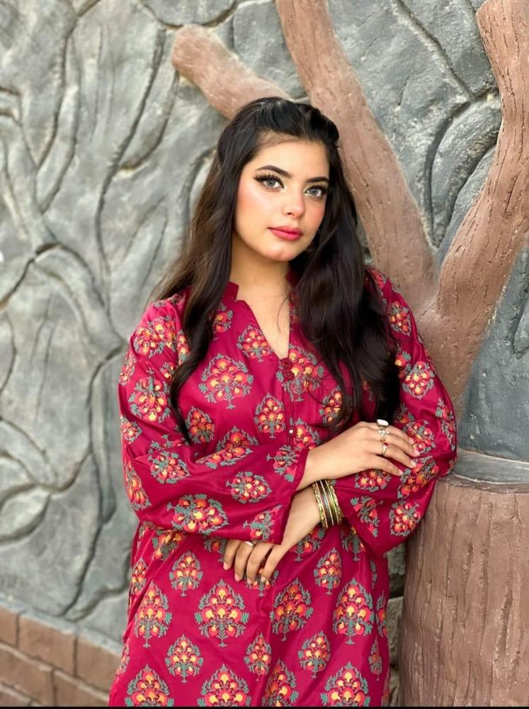 2 Pcs Women's Stitched Linen Printed Suit