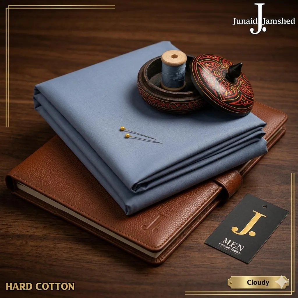 Unstitched Hard Cotton Suit Silver for Men Summer Wear