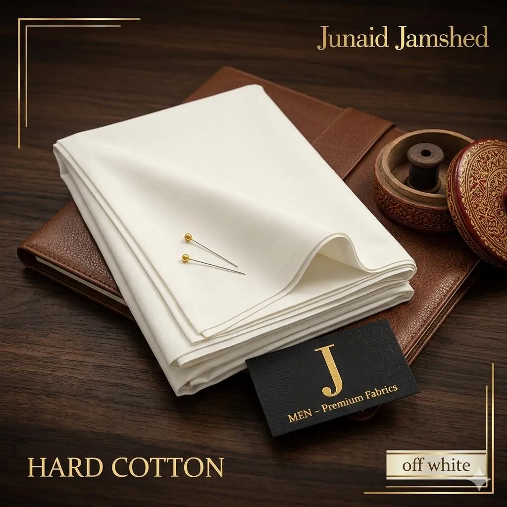 Unstitched Hard Cotton Suit Off White for Men