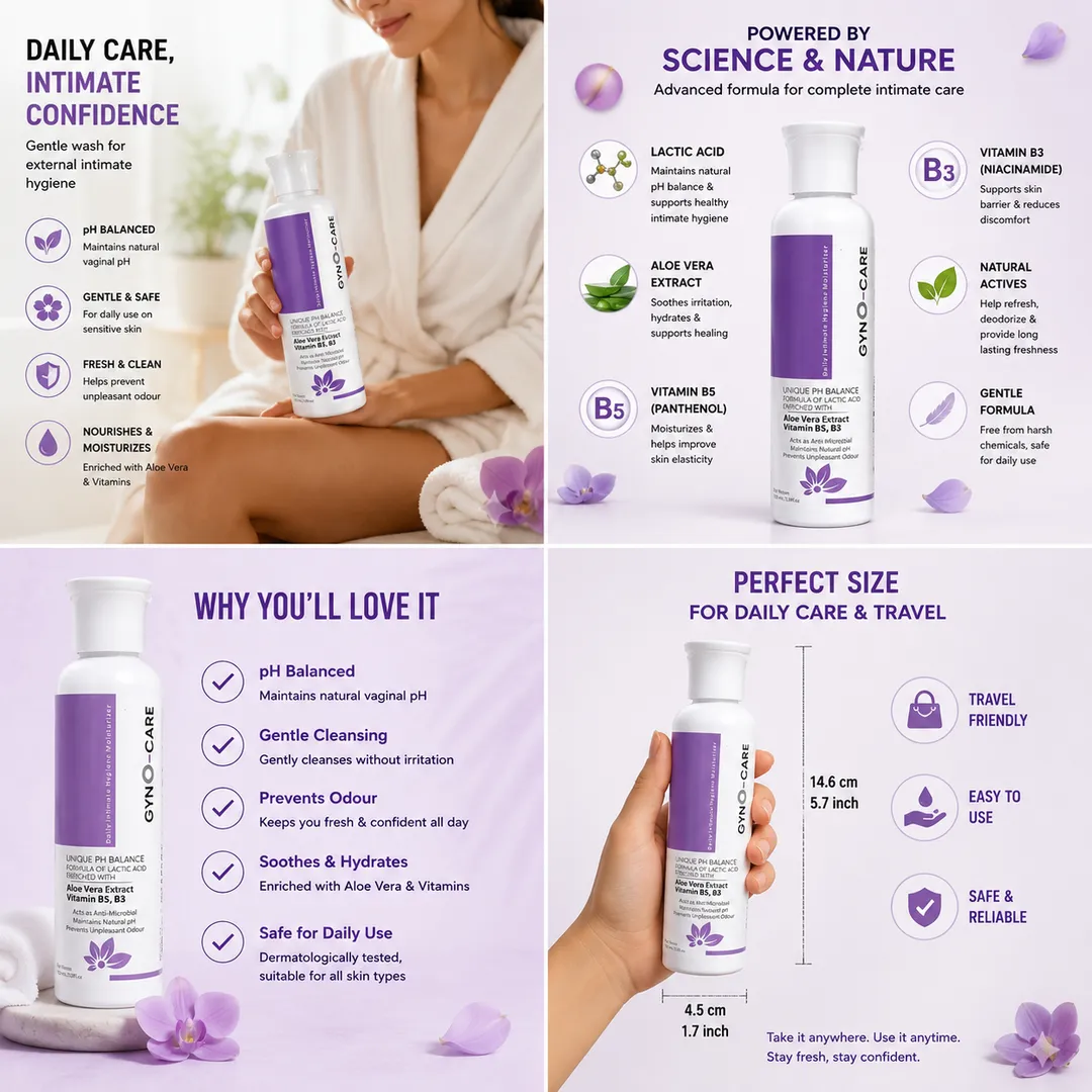 GYNO-CARE Daily Intimate Hygiene Moisturizer – pH Balanced Care for Women 100ml