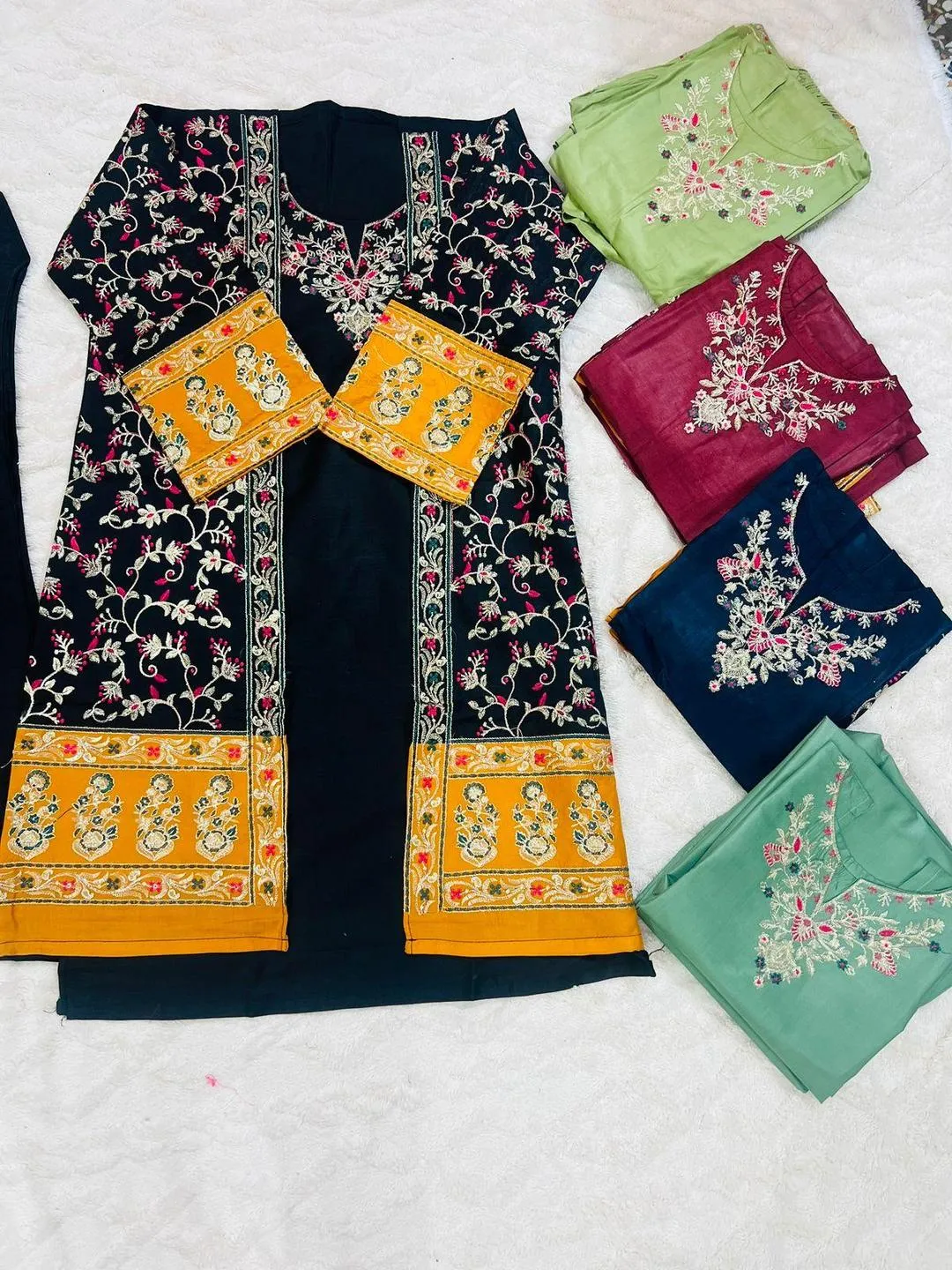 Black Embroidered 3 Pcs Gown Suit for Eid 2026
