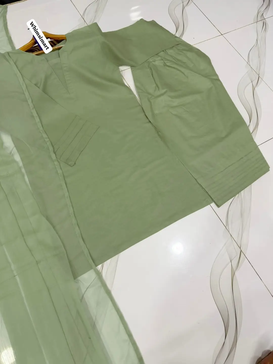 3 Pcs Women's Stitched Cotton Plain Suit