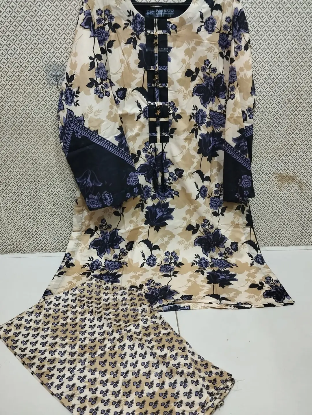 2PC Digital Printed China Silk Stitched Suit for Women – Soft China Silk Shirt & Elastic Trouser | Summer Casual Ready to Wear Dress
