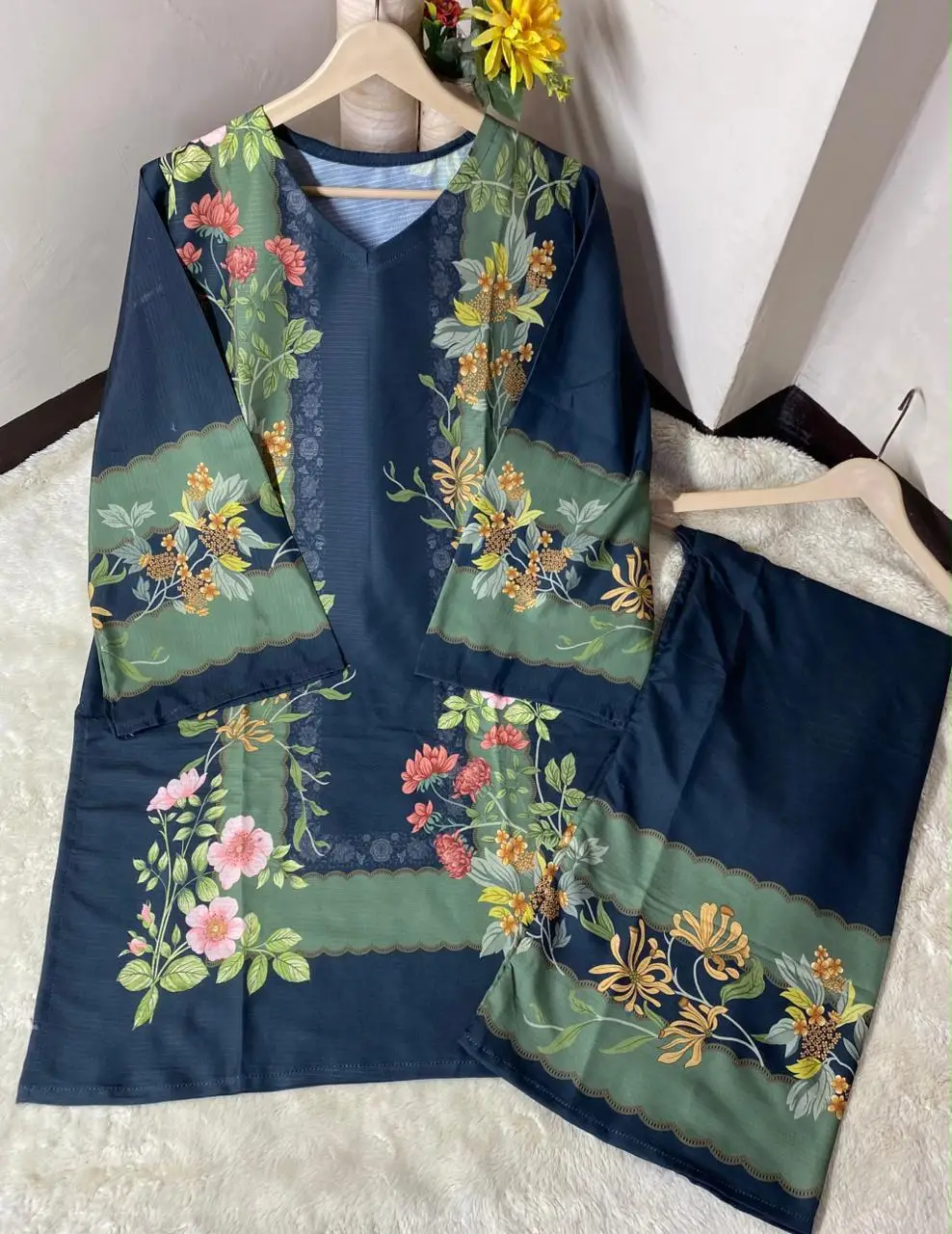Women's Digital Printed Doria Lawn Cord Set 2PC | Soft Doria Lawn Summer Dress | Casual Printed Co-Ord Set | Stylish Ladies Outfit | Ready to Wear