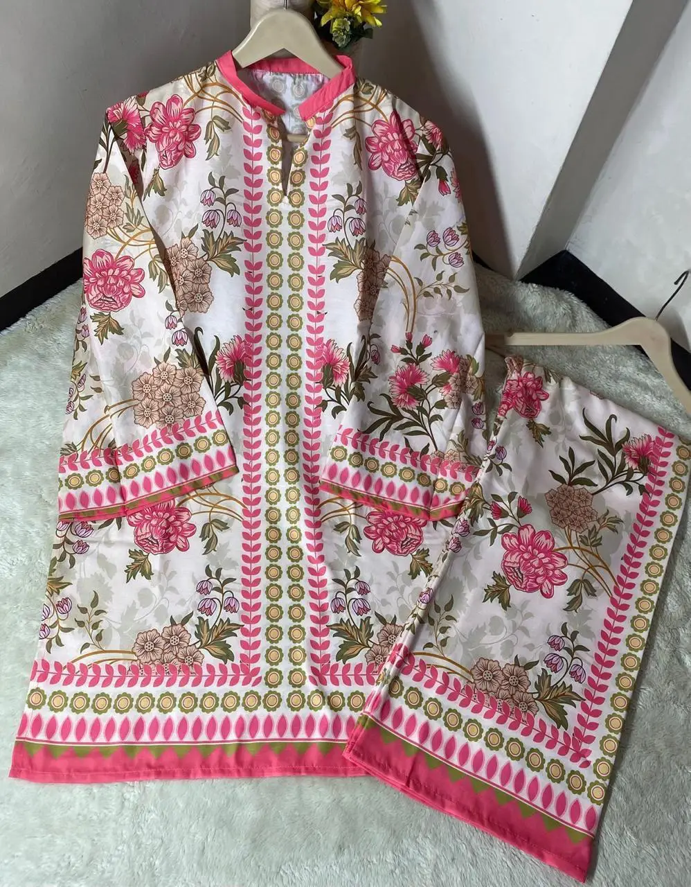 Women's Digital Printed Doria Lawn Cord Set 2PC | Soft Doria Lawn Summer Dress | Casual Printed Co-Ord Set | Stylish Ladies Outfit | Ready to Wear