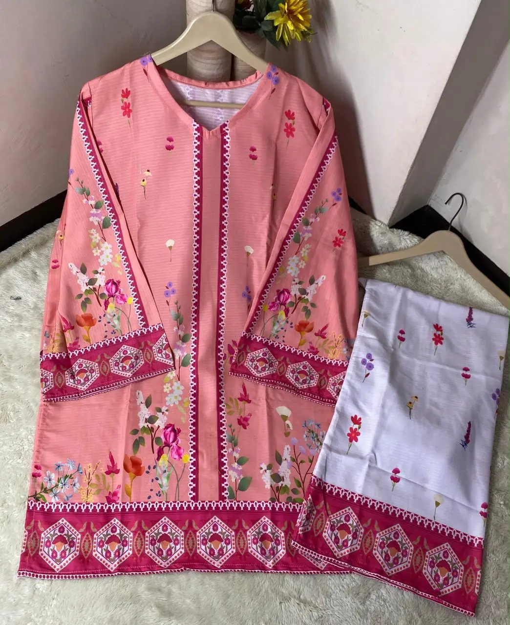 Women's Digital Printed Doria Lawn Cord Set 2PC | Soft Doria Lawn Summer Dress | Casual Printed Co-Ord Set | Stylish Ladies Outfit | Ready to Wear