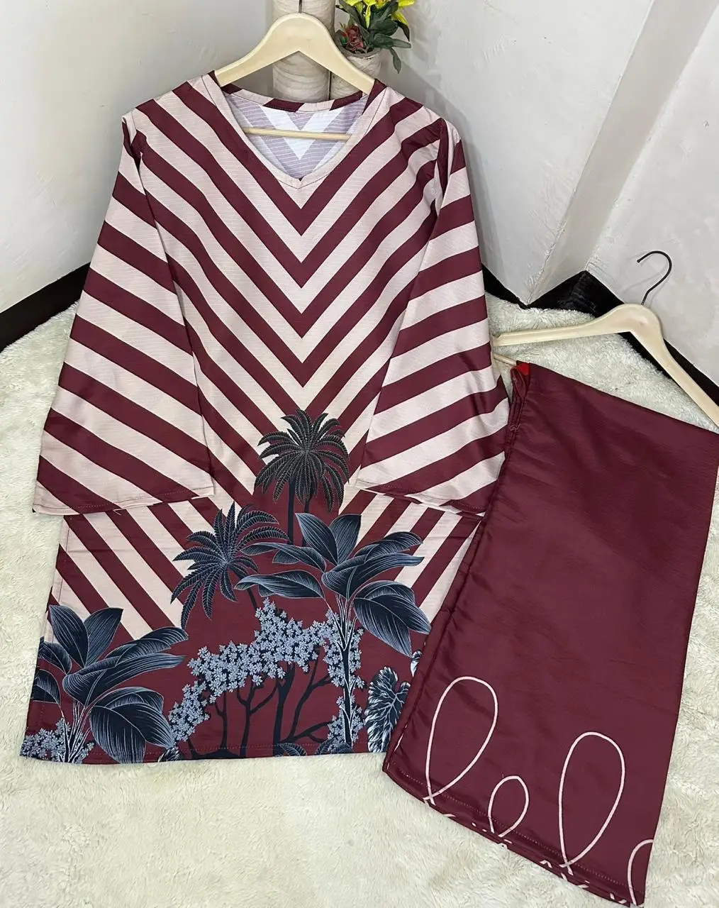 Women's Digital Printed Doria Lawn Cord Set 2PC | Soft Doria Lawn Summer Dress | Casual Printed Co-Ord Set | Stylish Ladies Outfit | Ready to Wear
