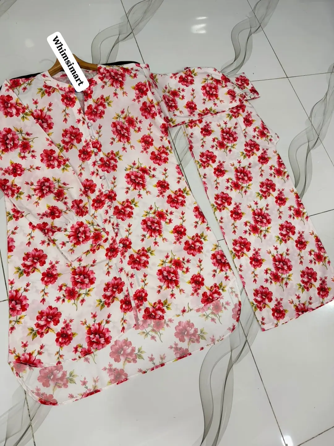 2 Pcs Women's Stitched Swiss Lawn Digital Print Co-Ord Set