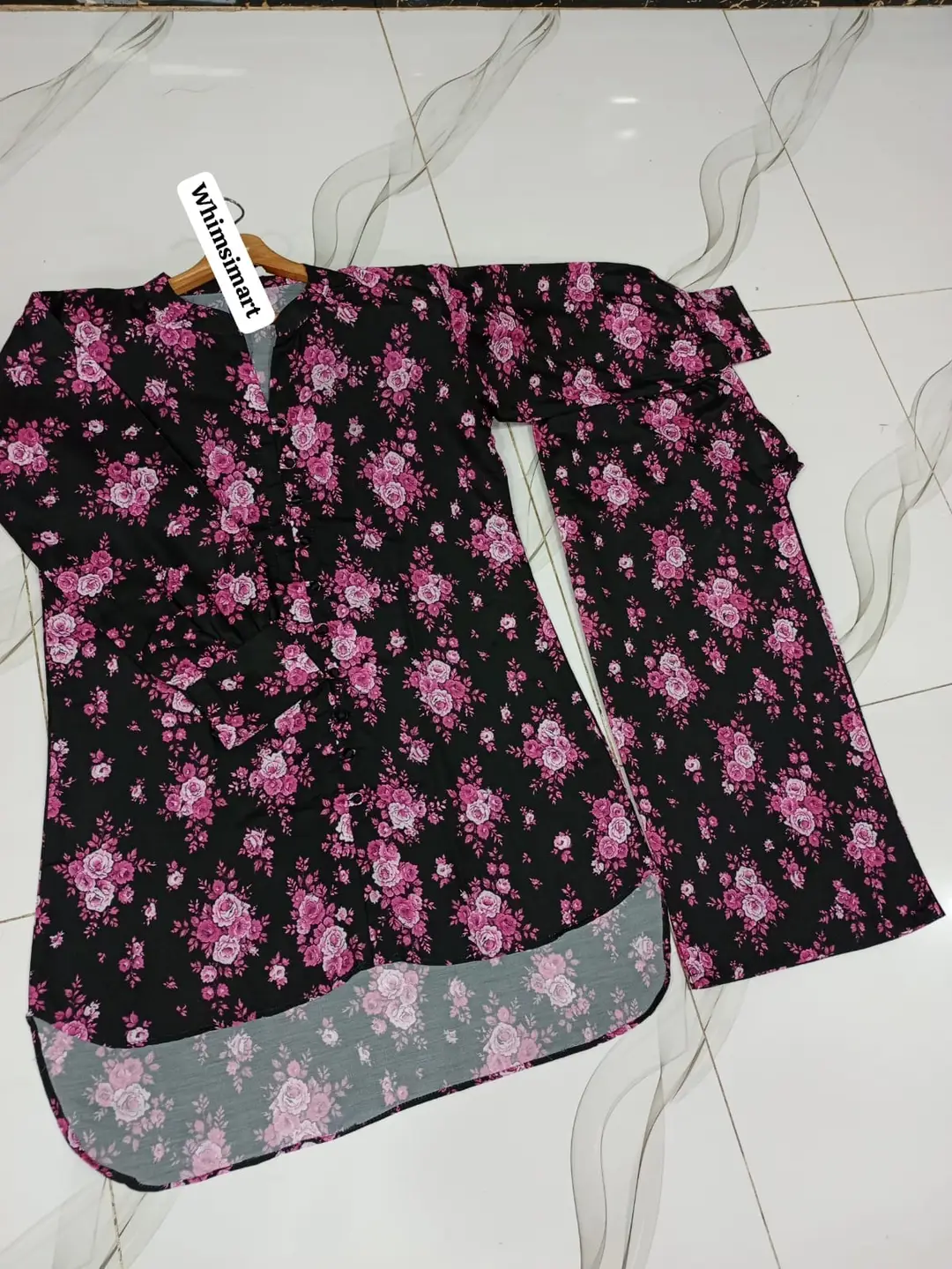 2 Pcs Women's Stitched Swiss Lawn Digital Print Co-Ord Set