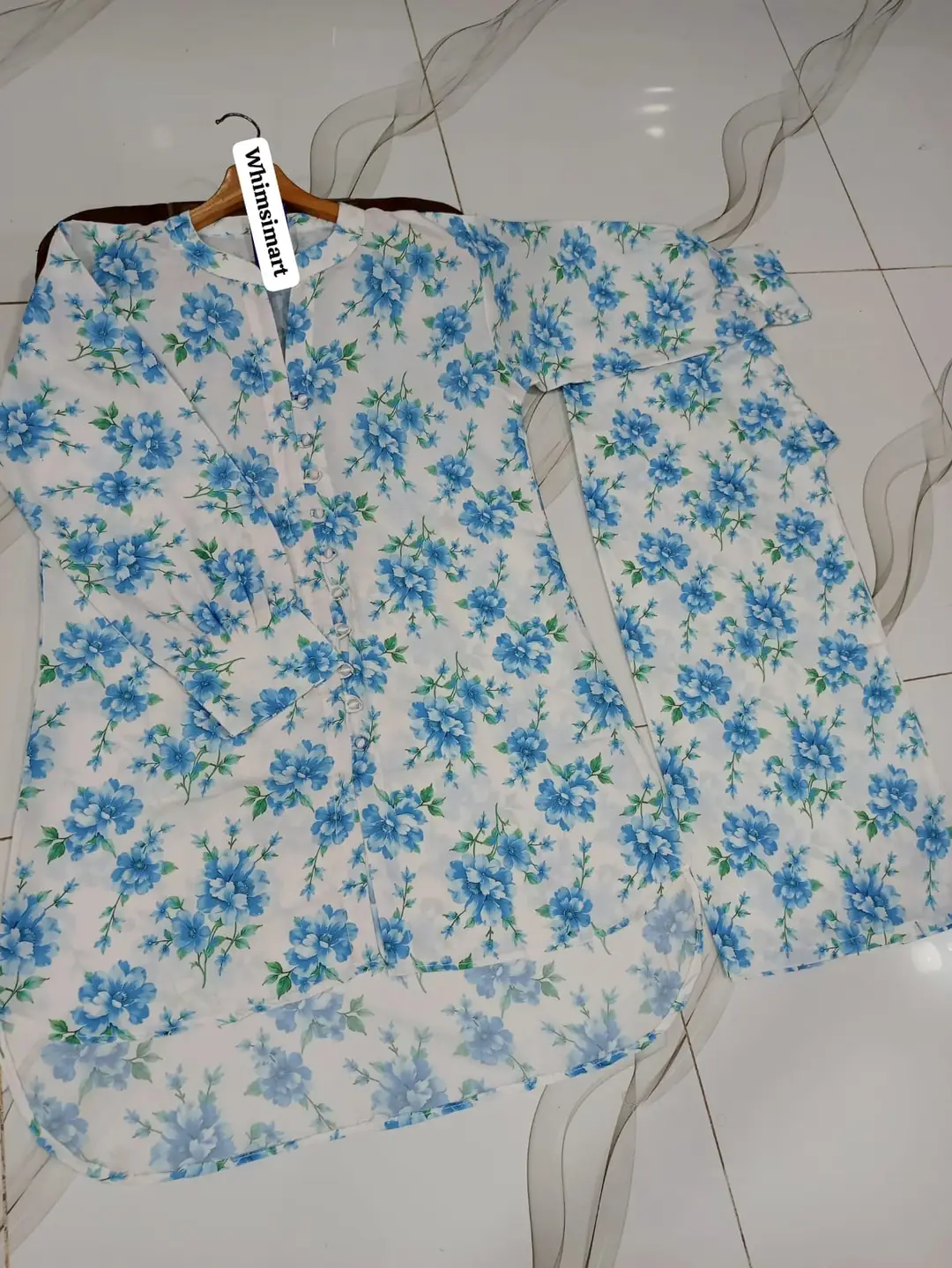 2 Pcs Women's Stitched Swiss Lawn Digital Print Co-Ord Set