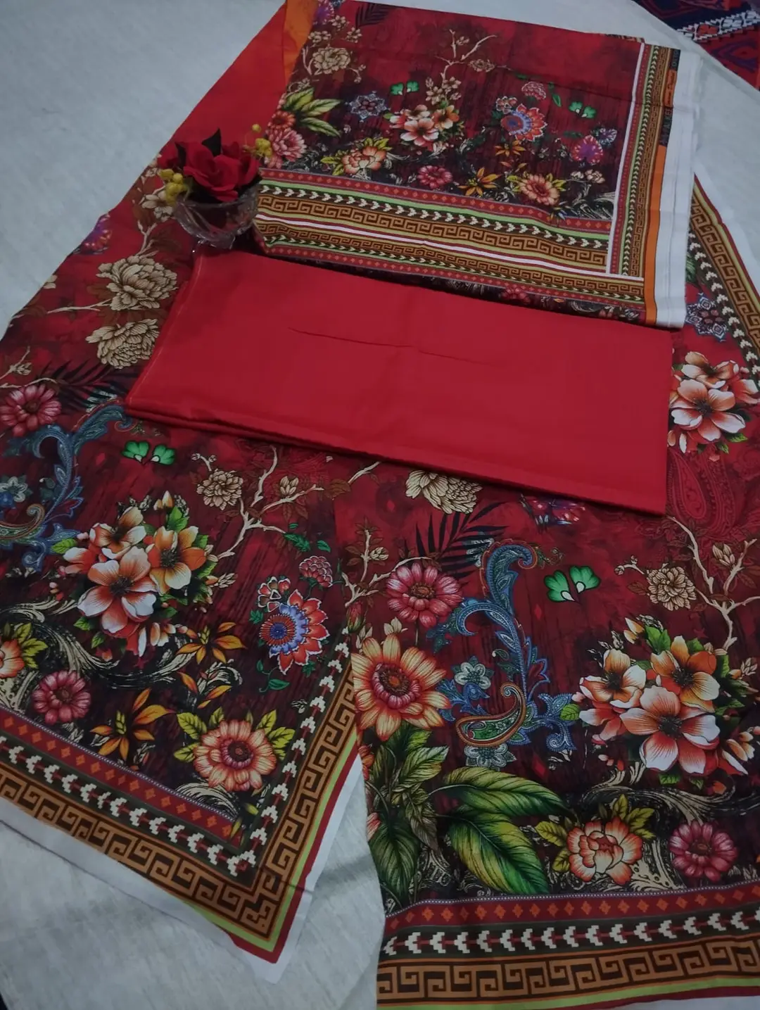 Premium 3 Piece 90/70 Lawn Suit Unstitched | Lawn Shirt Trouser & Dupatta | Summer Collection