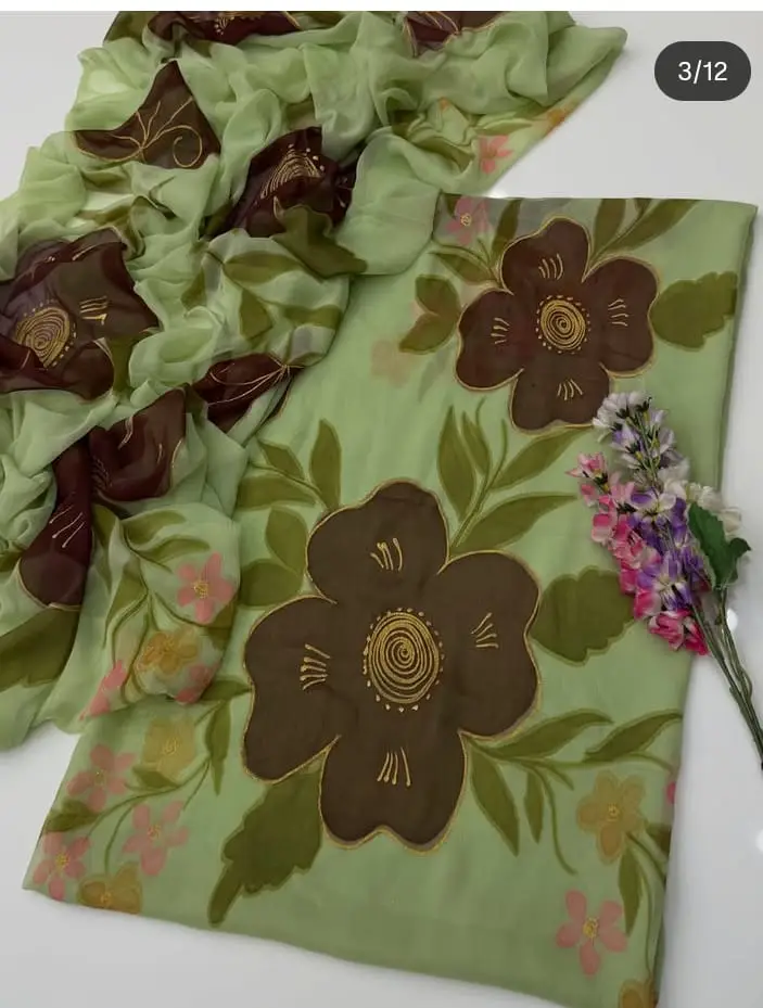 3 Pcs Women's Unstitched Digital Print Suit