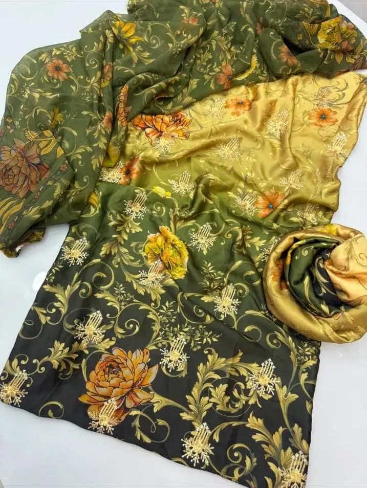 3 Pcs Women's Unstitched Embroidered Suit