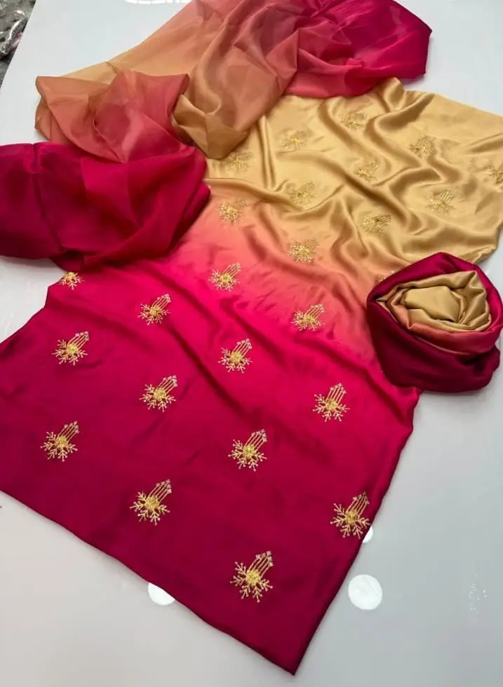 3 Pcs Women's Unstitched Embroidered Suit