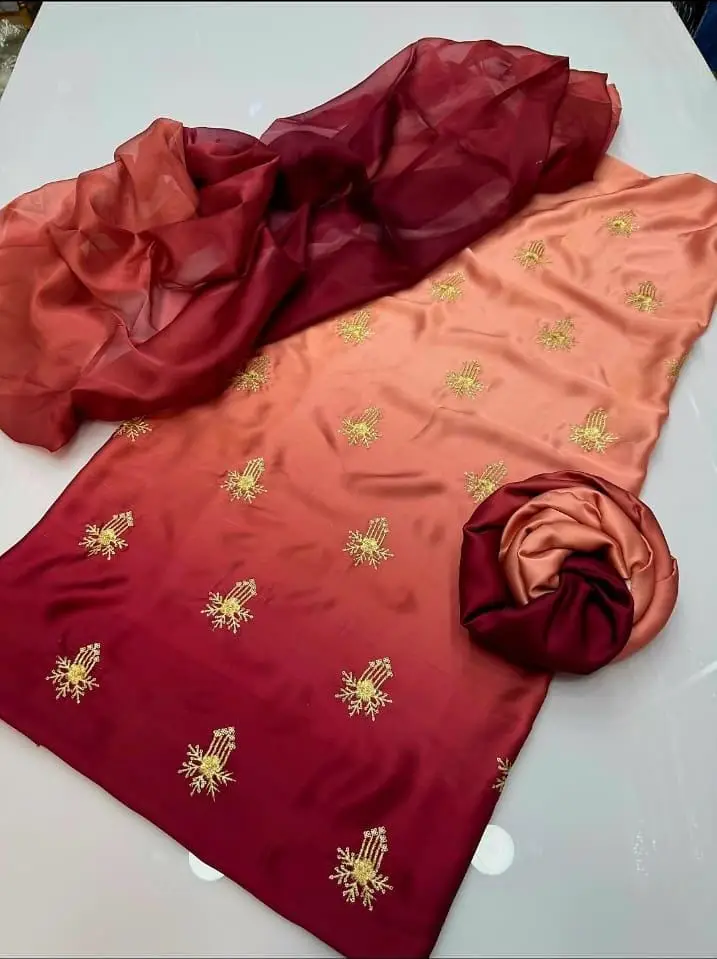 3 Pcs Women's Unstitched Embroidered Suit