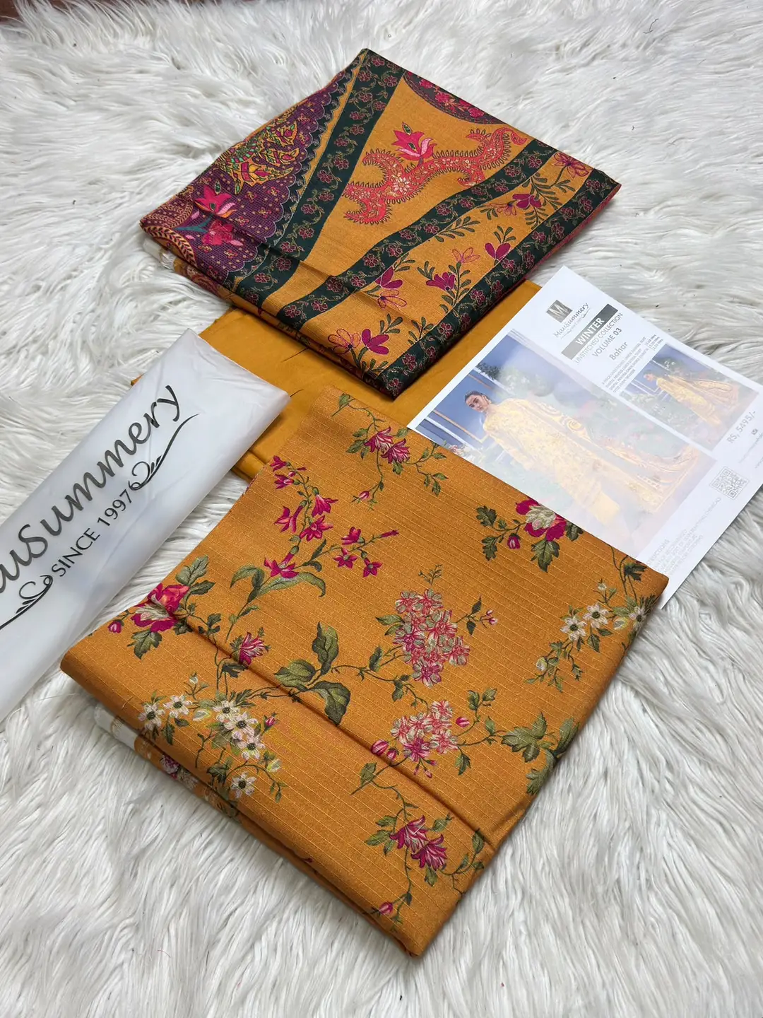 Mausammry Linen 2026 3 Piece Suit | Printed Linen Shirt, Printed Linen Dupatta & Dyed Linen Trouser | Original