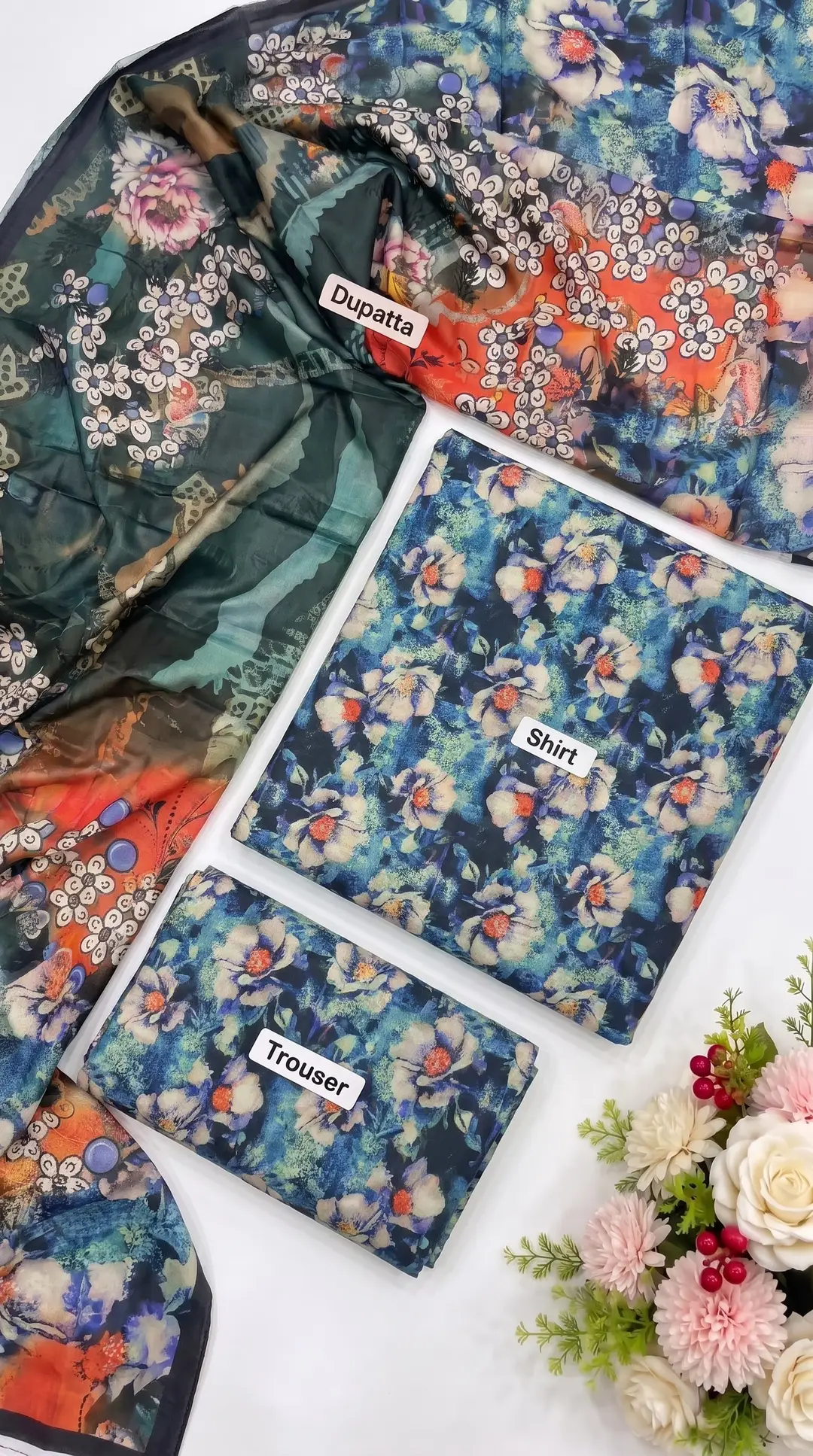 3 Pcs Women's Unstitched Printed Suit
