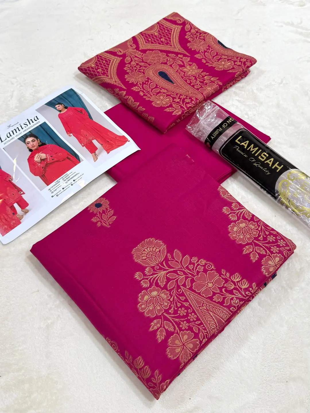 Lamisah Jacquard 3 Piece Suit with Fancy Dupatta